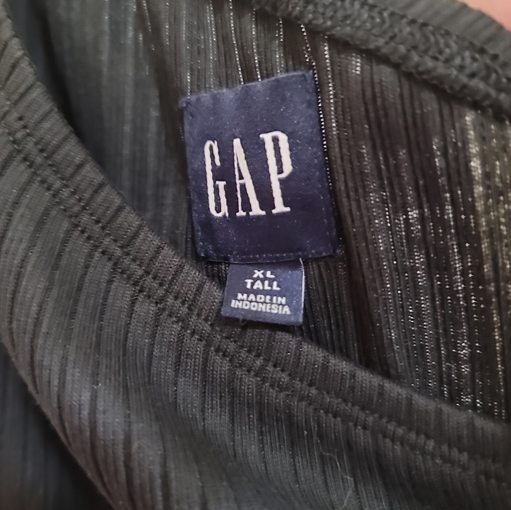 NWT GAP Ribbed One-Shoulder Midi Dress in Black XL Tall Classic Silhouette - Picture 3 of 7